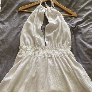 Open back linen skort